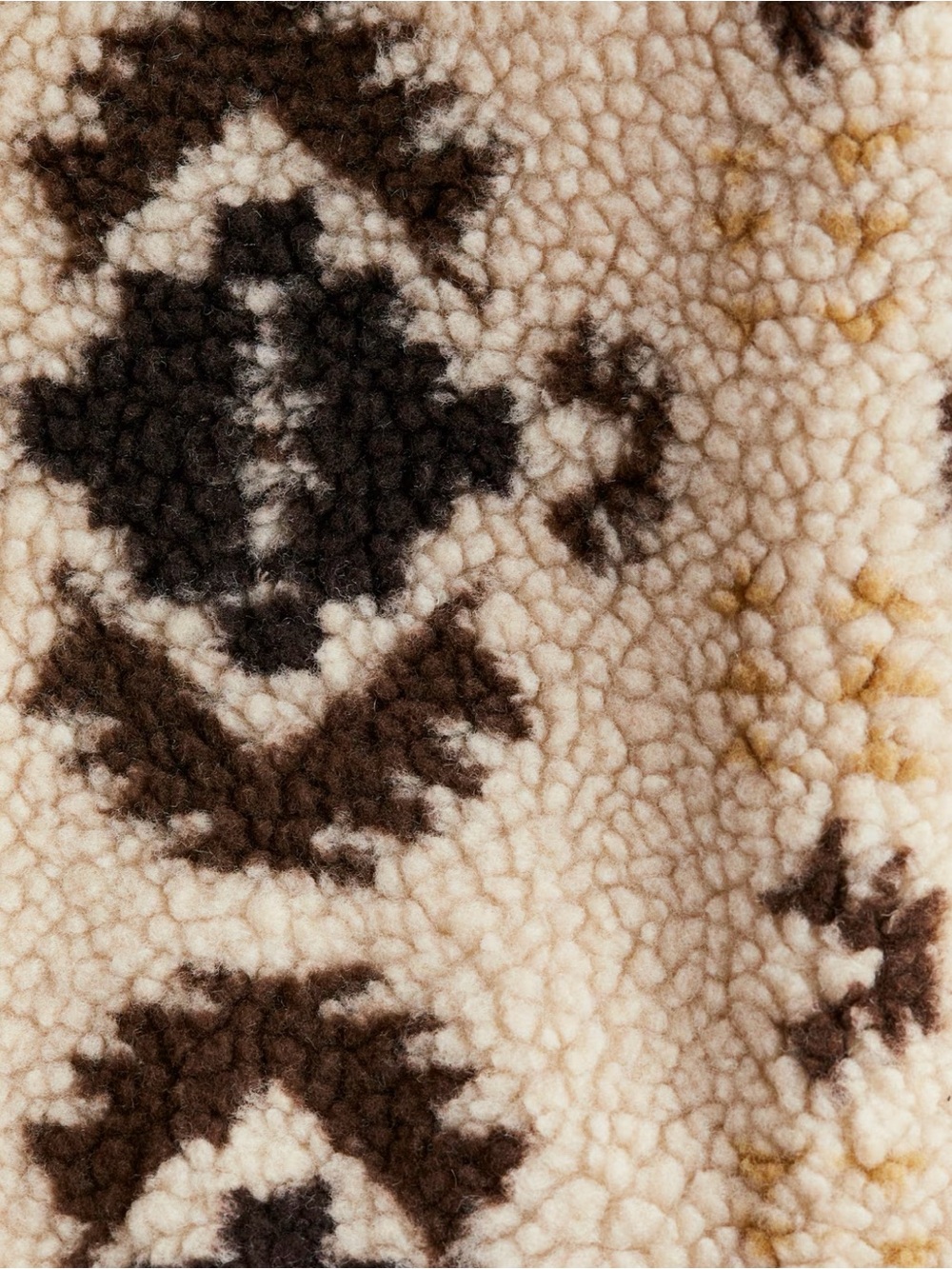 H&M Teddy Sherpa Half-Zip Pullover - Cream & Brown - Picture 7 of 9